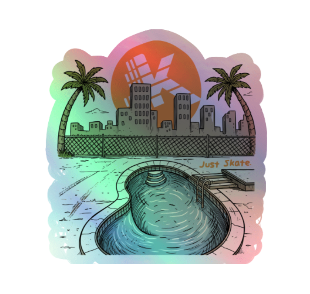 Skater's Paradise Holographic Sticker